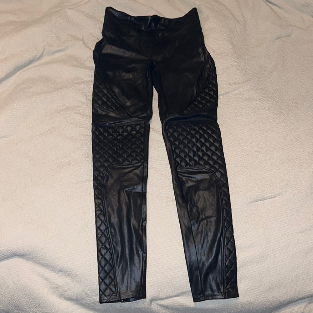 Spanx faux leather moto leggings